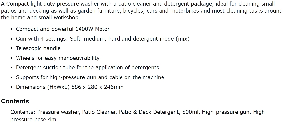 גרניק מכונת שטיפה בלחץ קרשר KARCHER K2 FULL CONTROL HOME 1400W